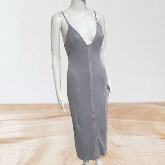 Intimately Free People Lilac Button Front Spaghetti Strap Dress - Picture 4 of 9